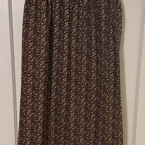 SHEIN Floral Maxi Skirt in Dark Brown